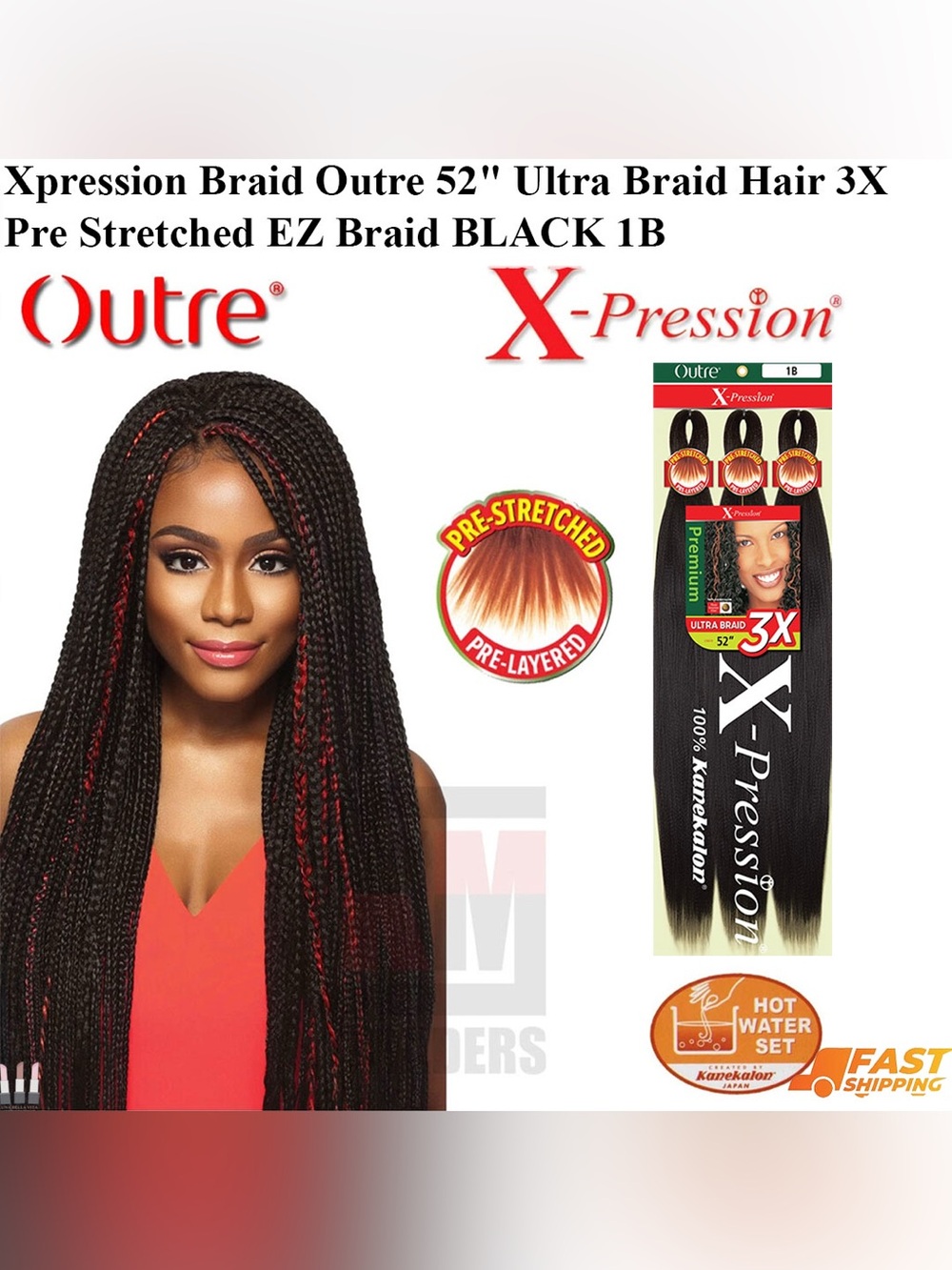 X-Pression Ultra Braid 52" - Black #1B